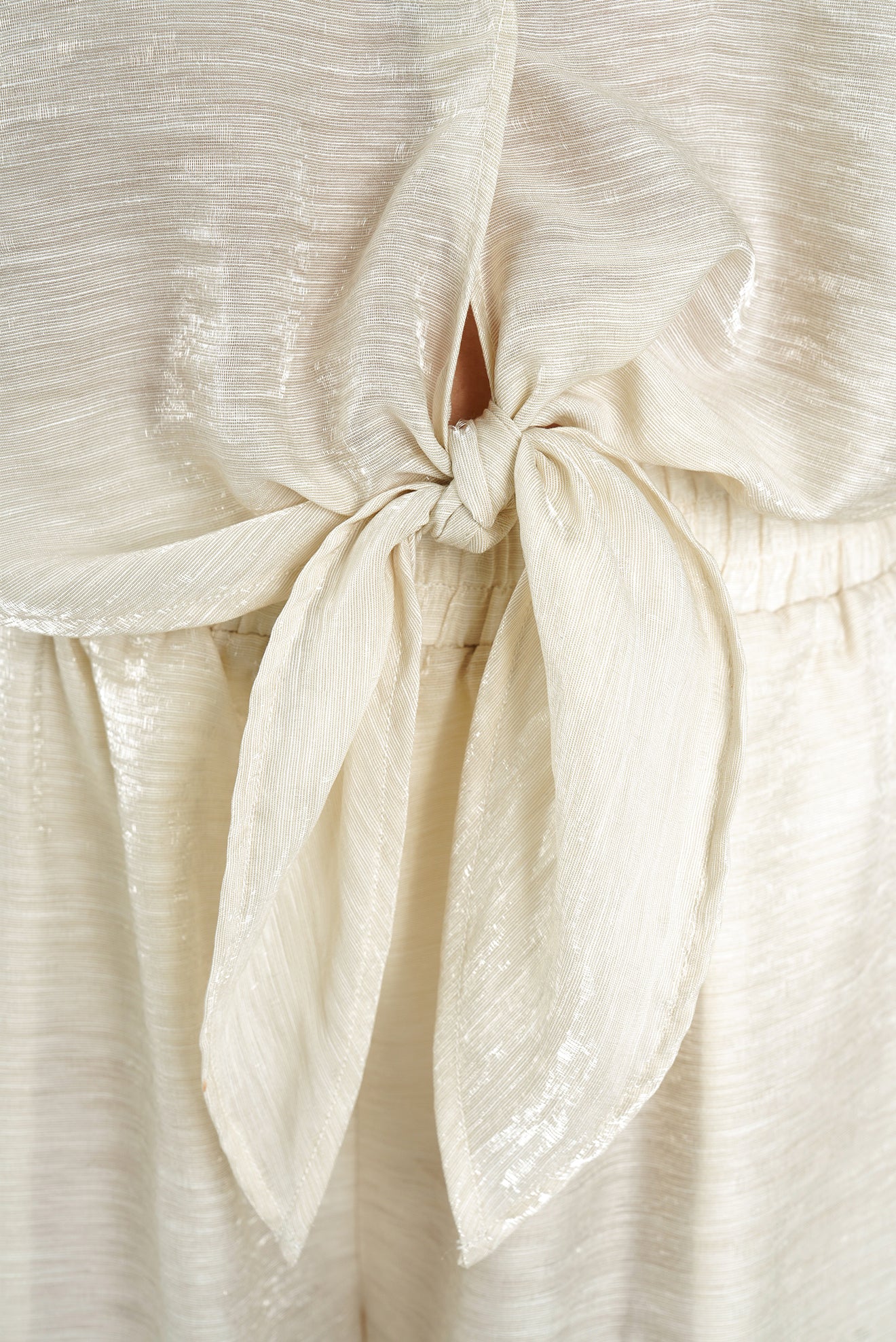 Camisa Crop Ilhabella Shine Crema