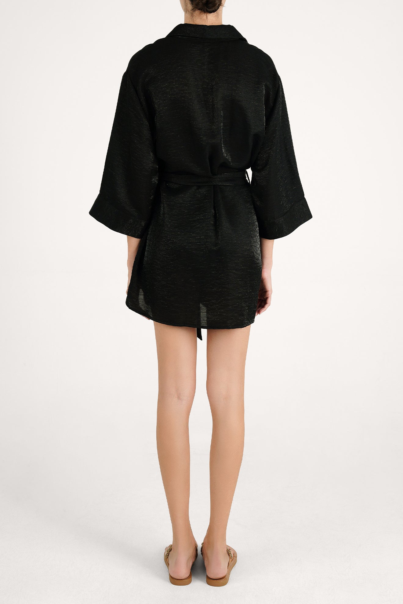 Camisa Larga Ilhabella Shine Negro