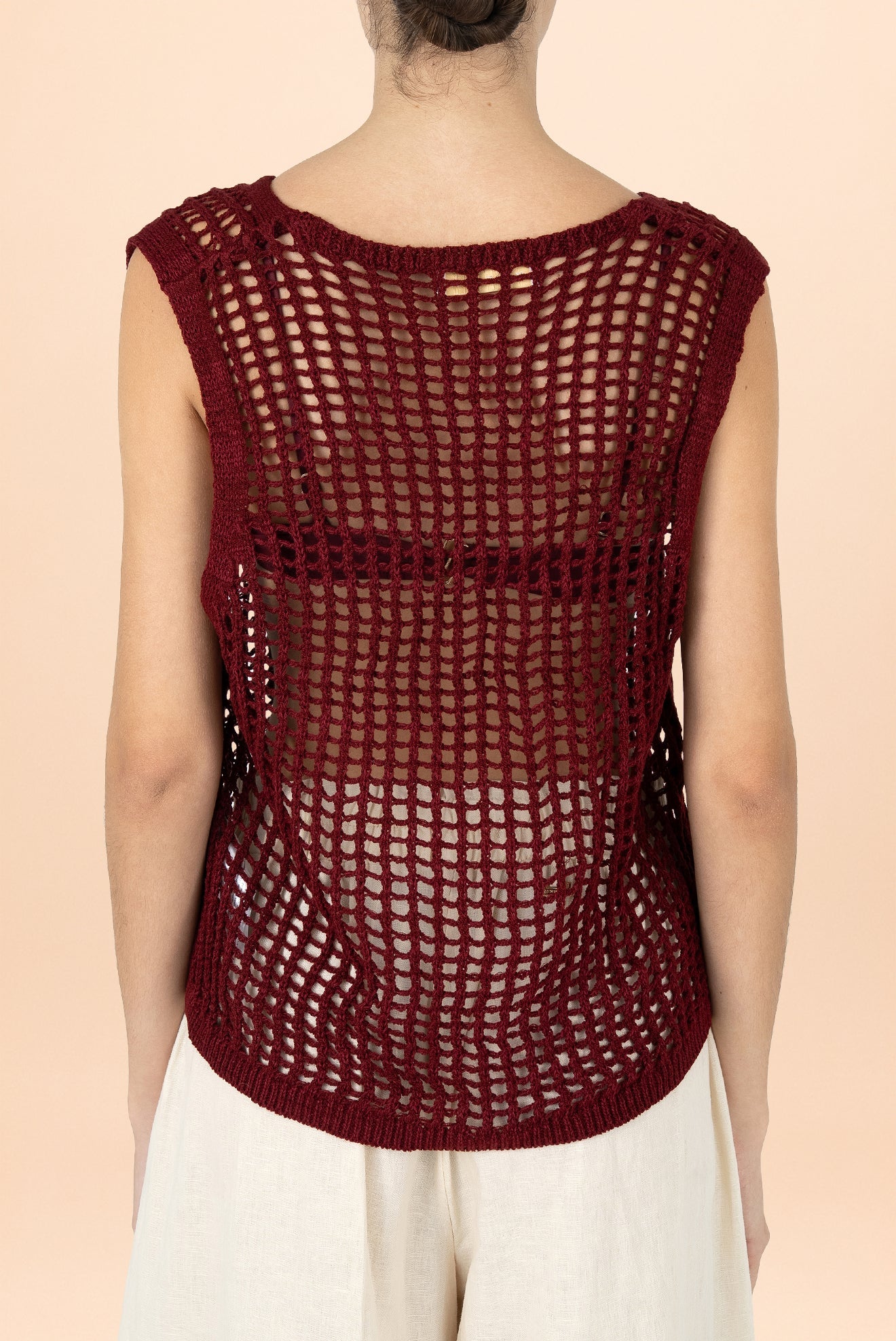 Chaleco Calado Genie Sequin Vino