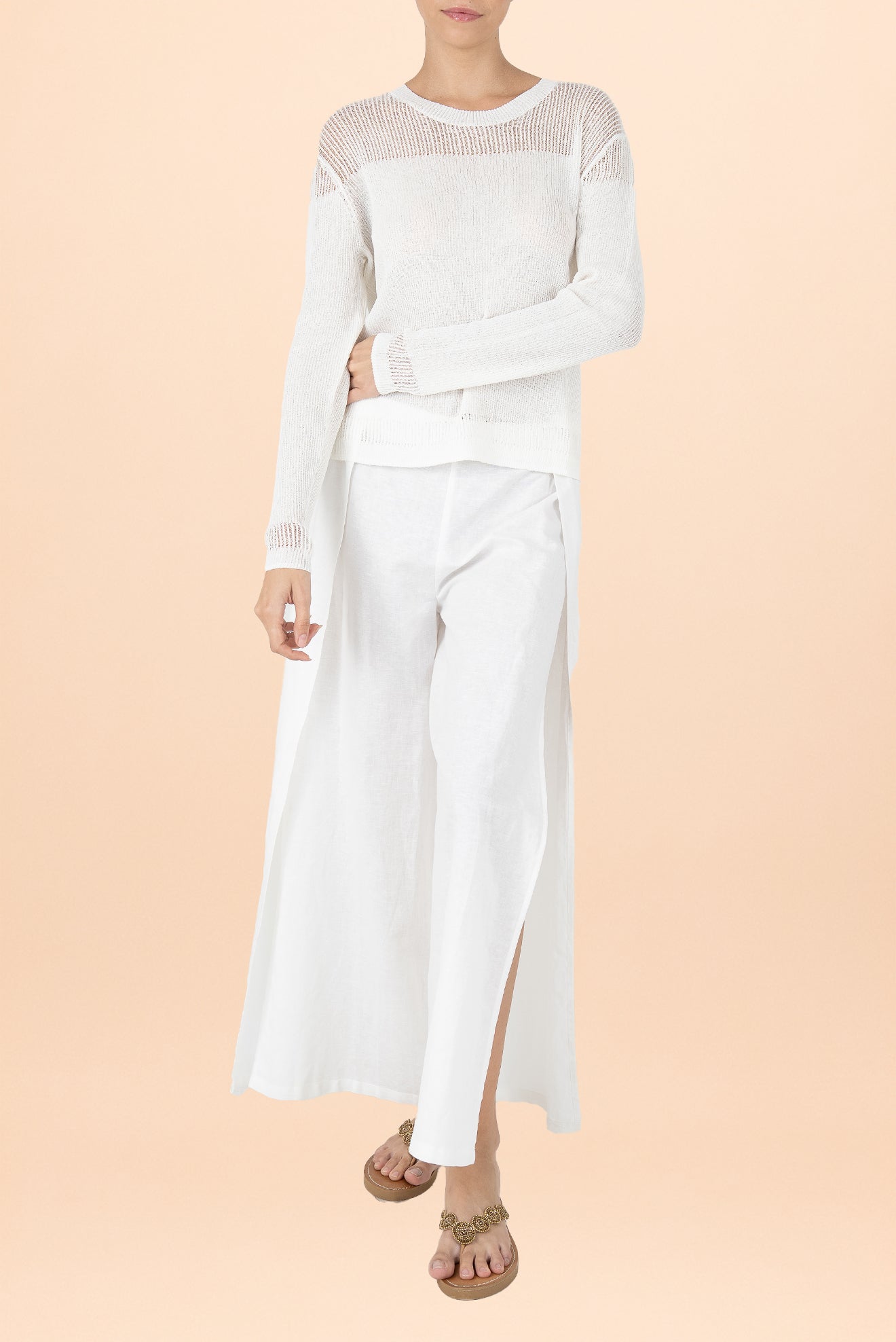 Blusa Lorena Mangas Detalle Blanco
