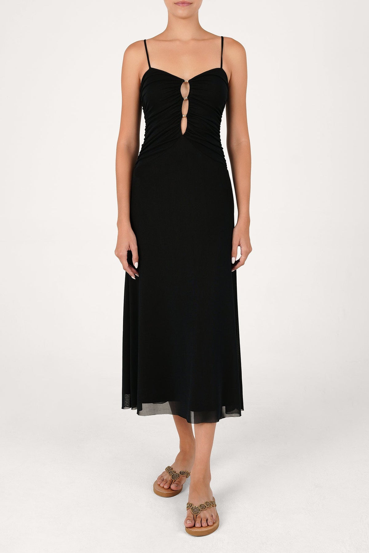 Vestido largo mesh Azura negro — foto 2