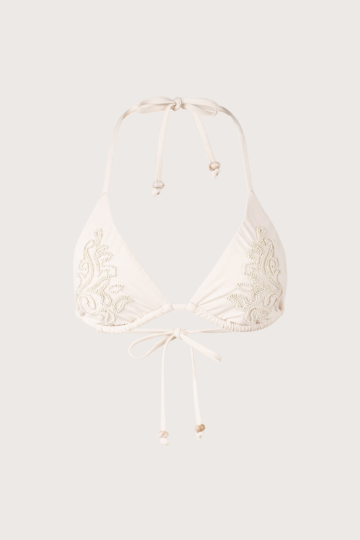 Top Triangular Con Cuentas Madinah Cream — foto 1