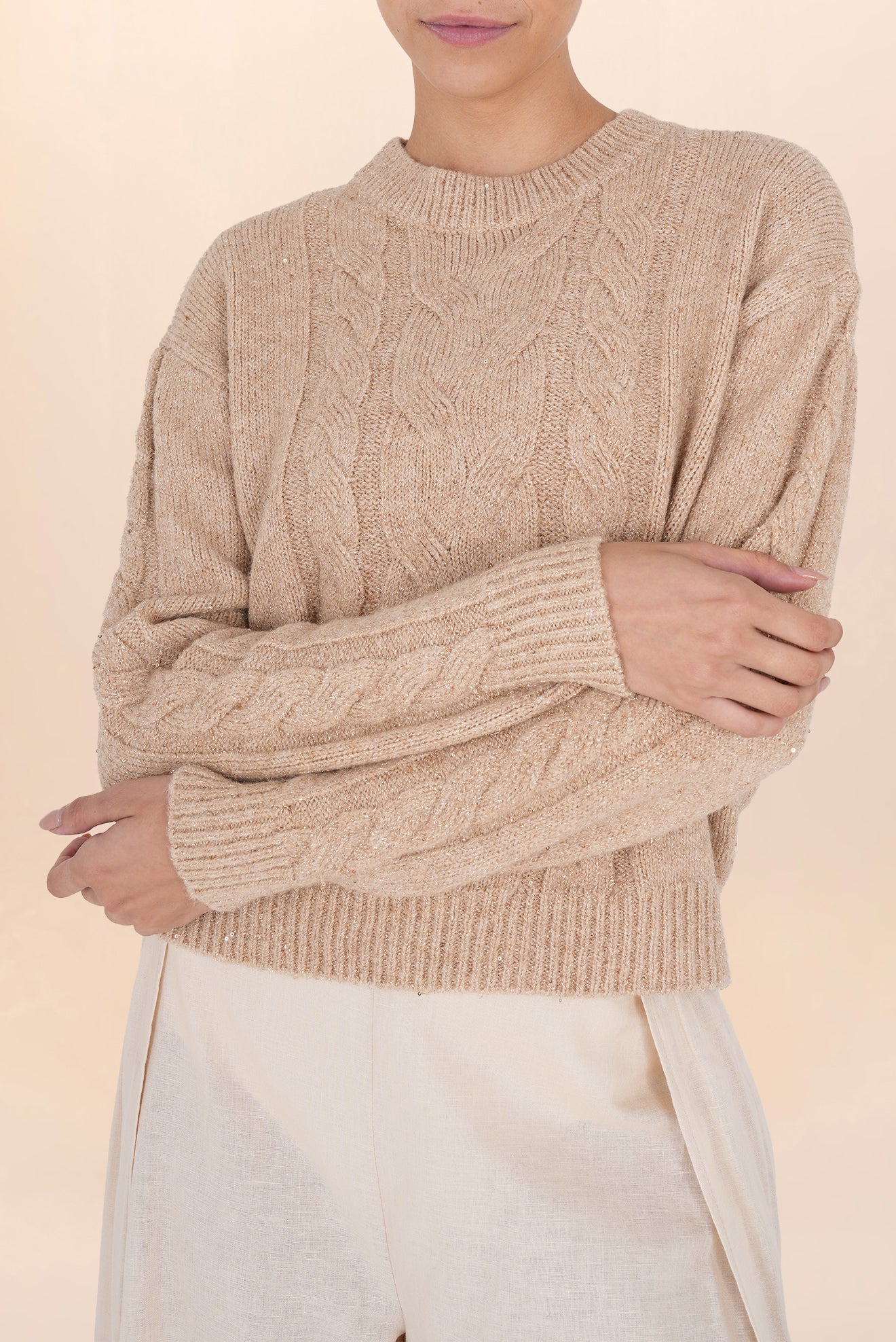 AMALIA TAUPE CLASSIC SWEATER