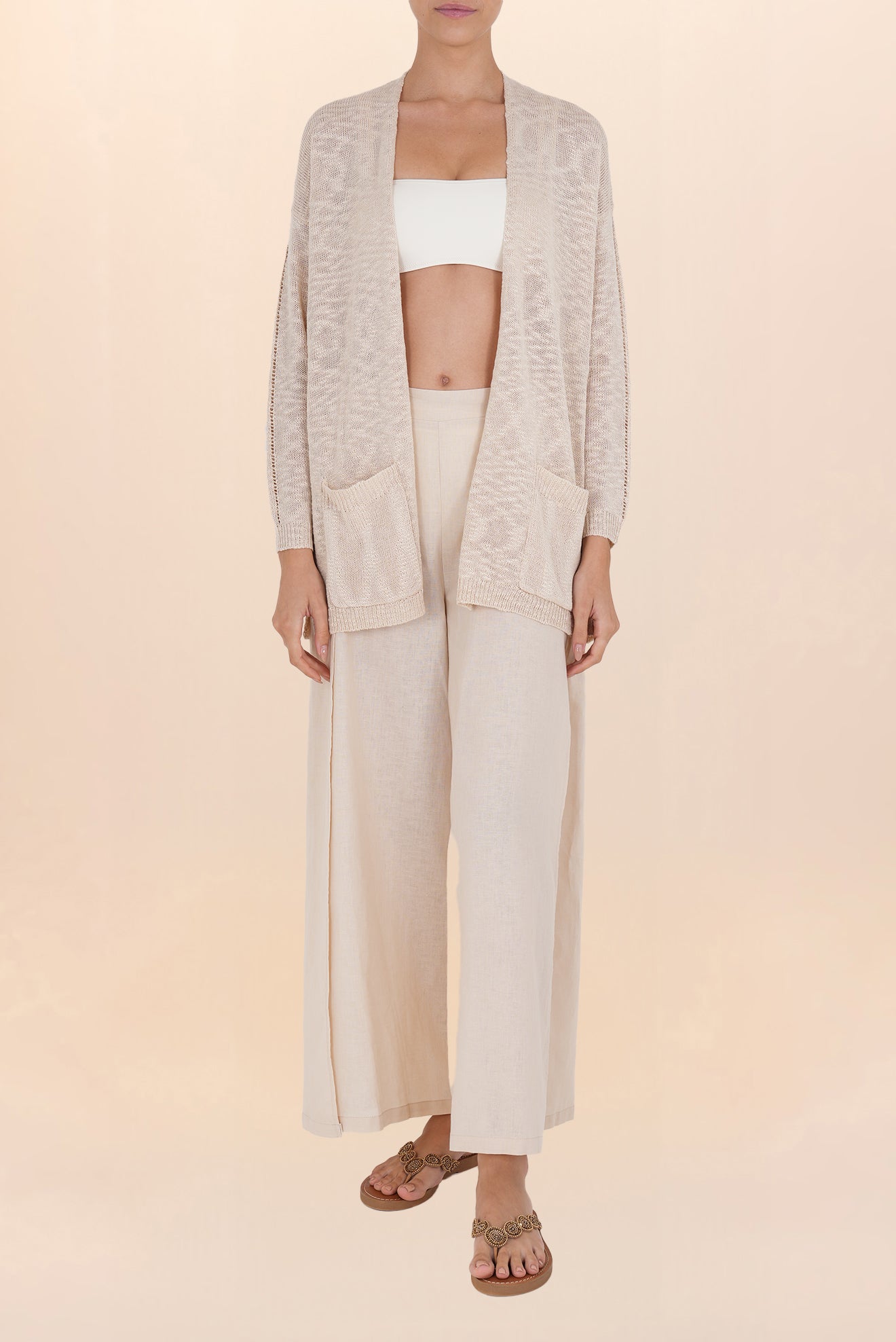 CARDIGAN WITH IVORY PEARL POCKETS