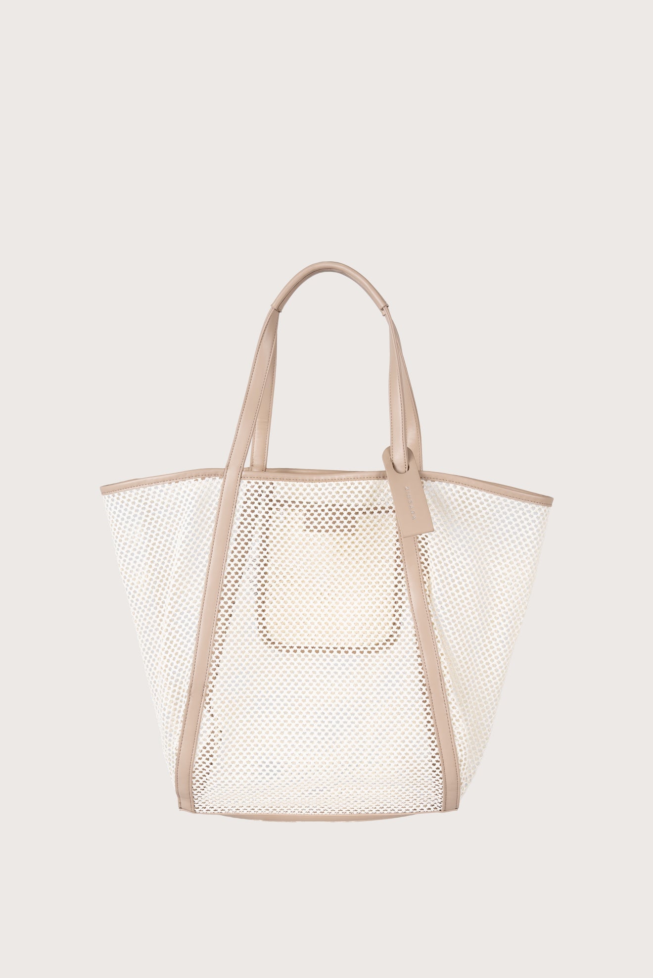 Cream Mesh Tote Bag