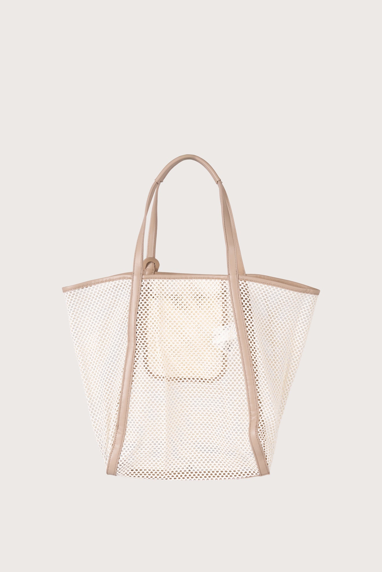 Cream Mesh Tote Bag