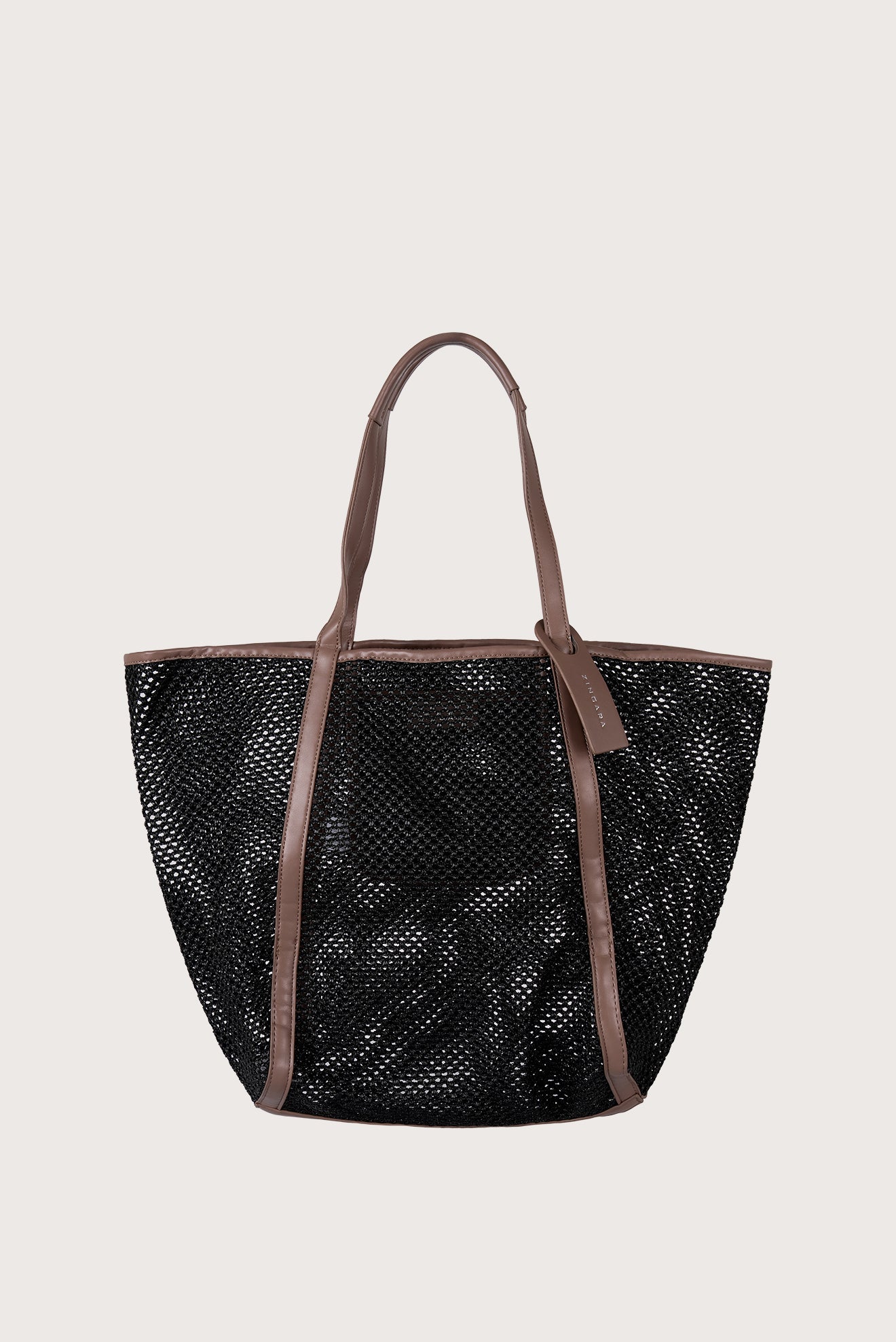 BLACK MESH TOTE BAG