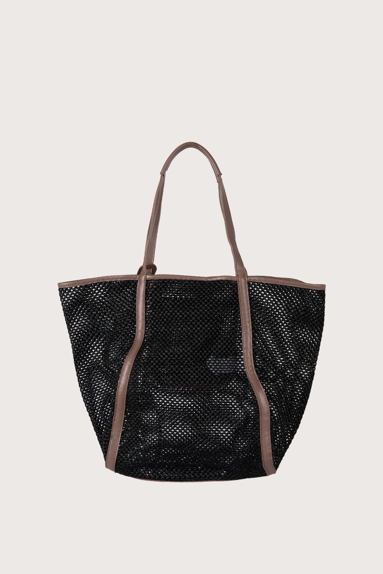 BLACK MESH TOTE BAG
