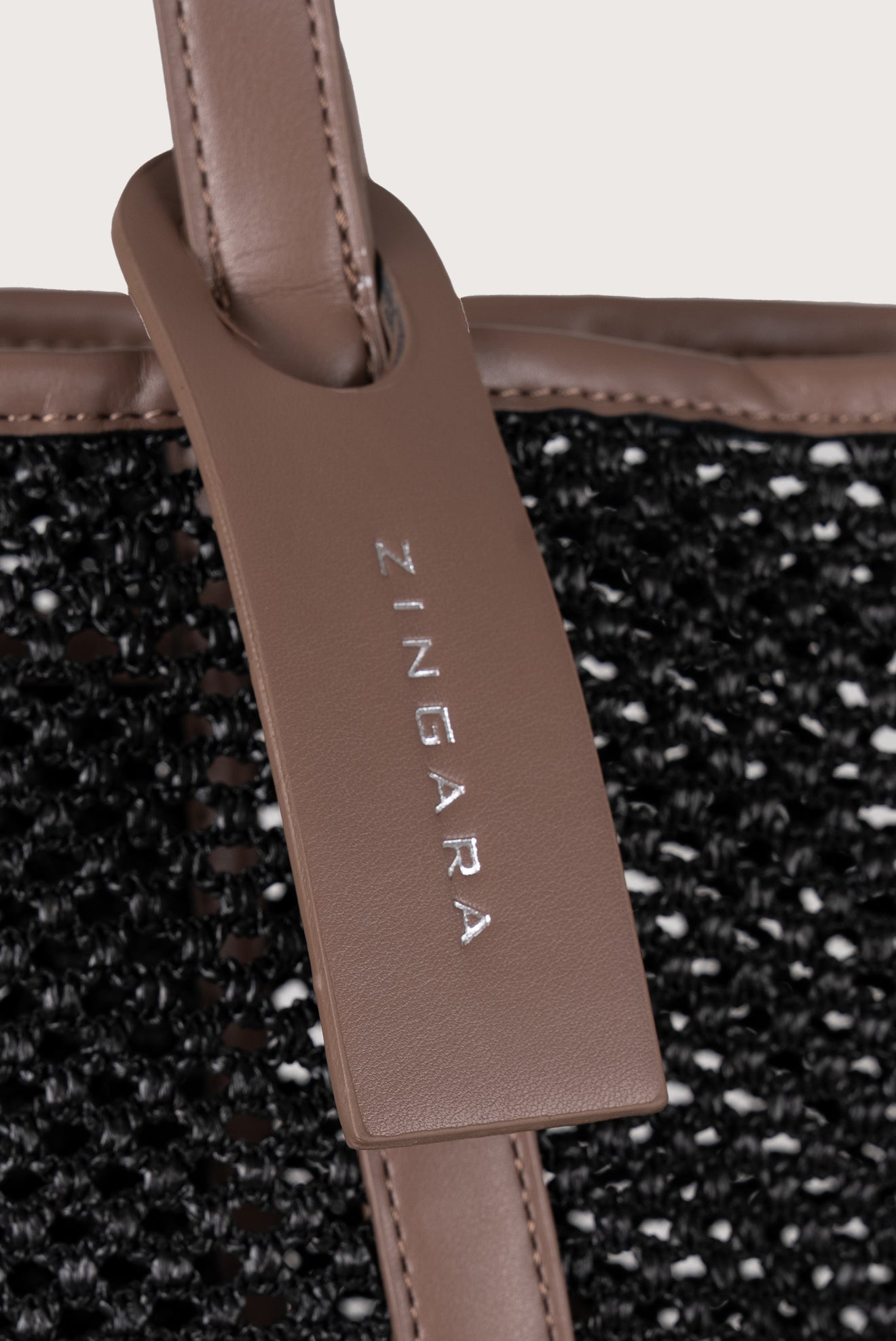 BLACK MESH TOTE BAG