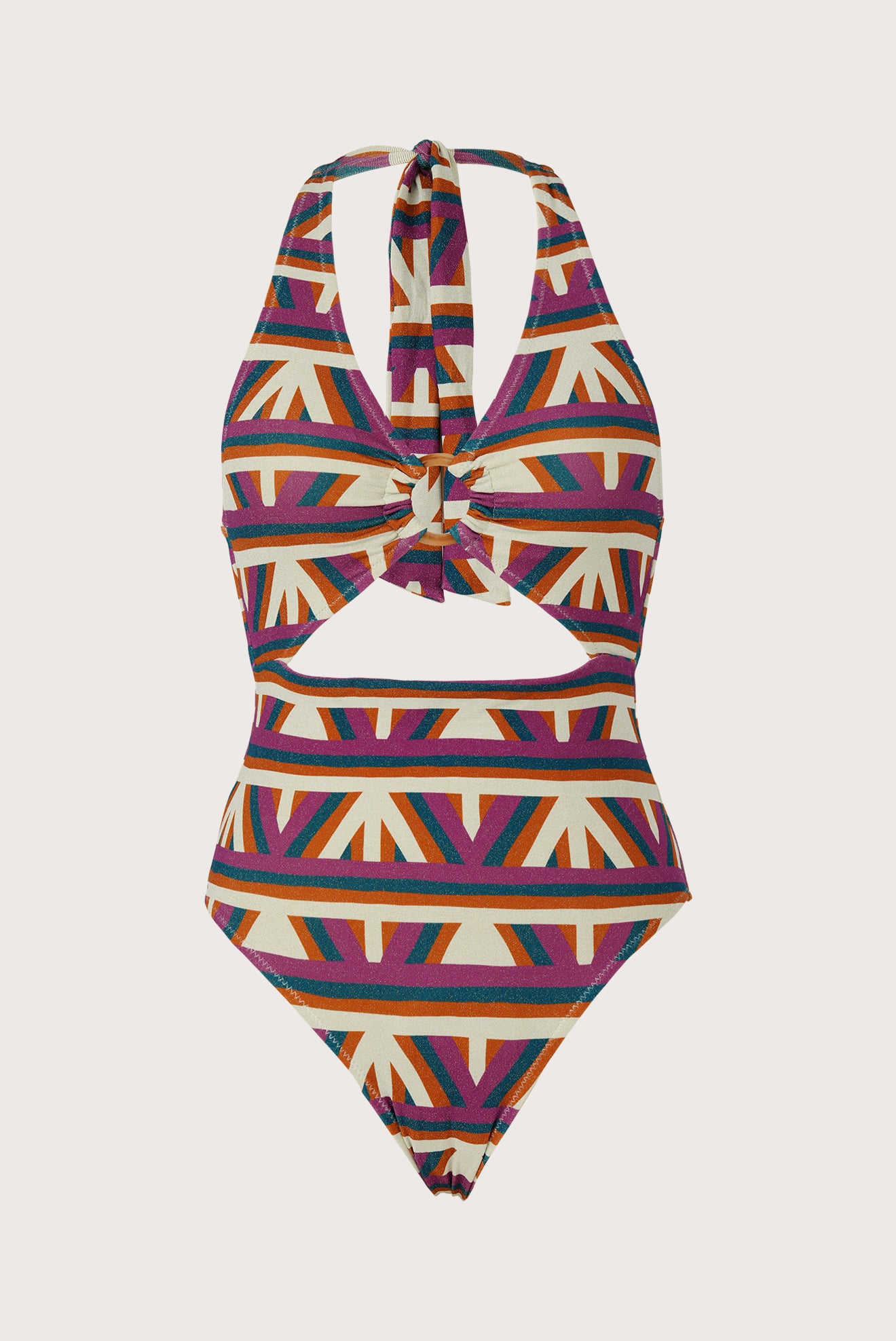 Sahara Ring Cutout Halter One-Piece