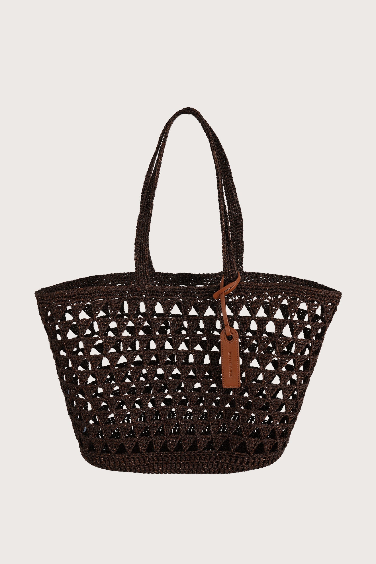 Bolsa Crochet Triangulos Café