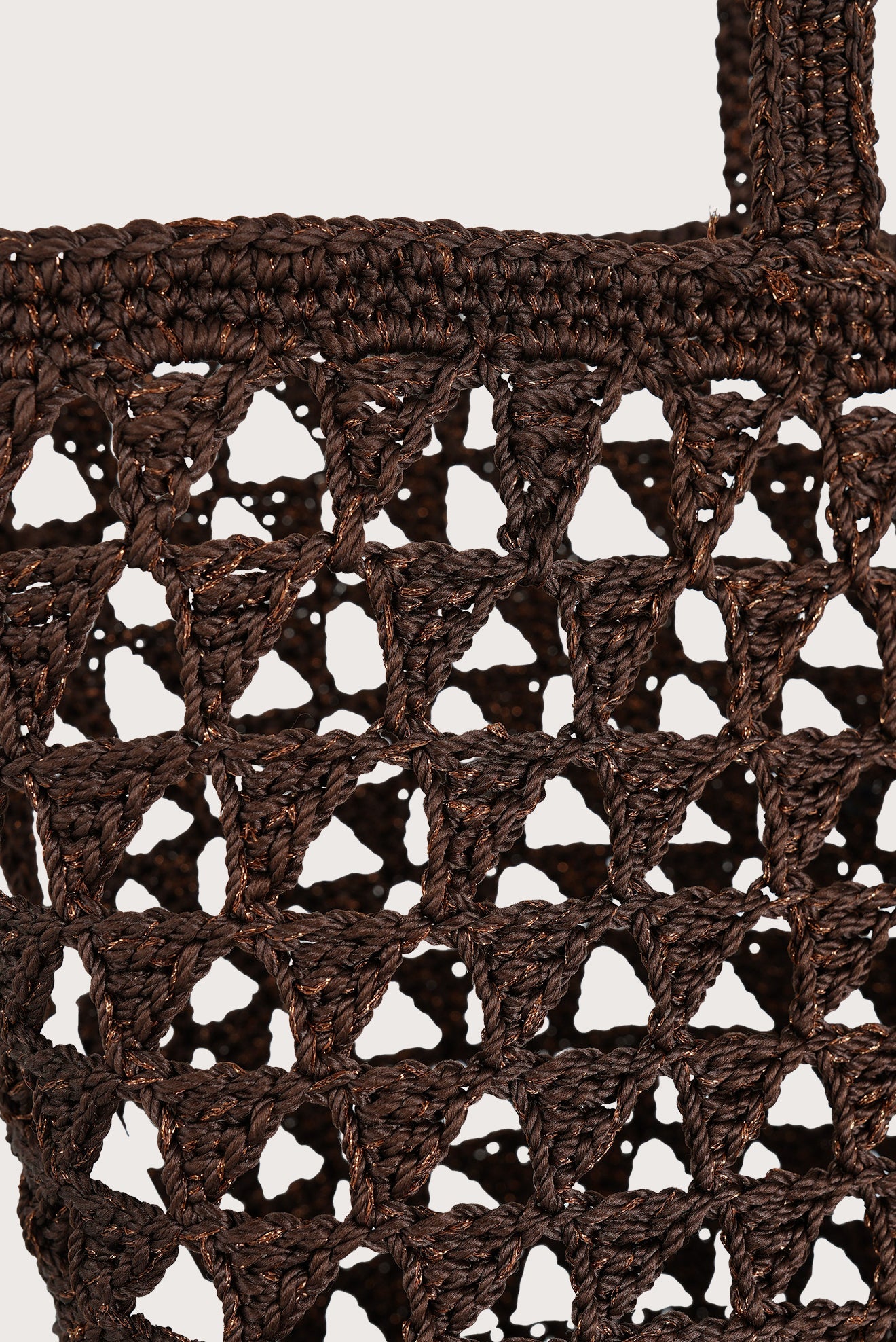 Bolsa Crochet Triangulos Café