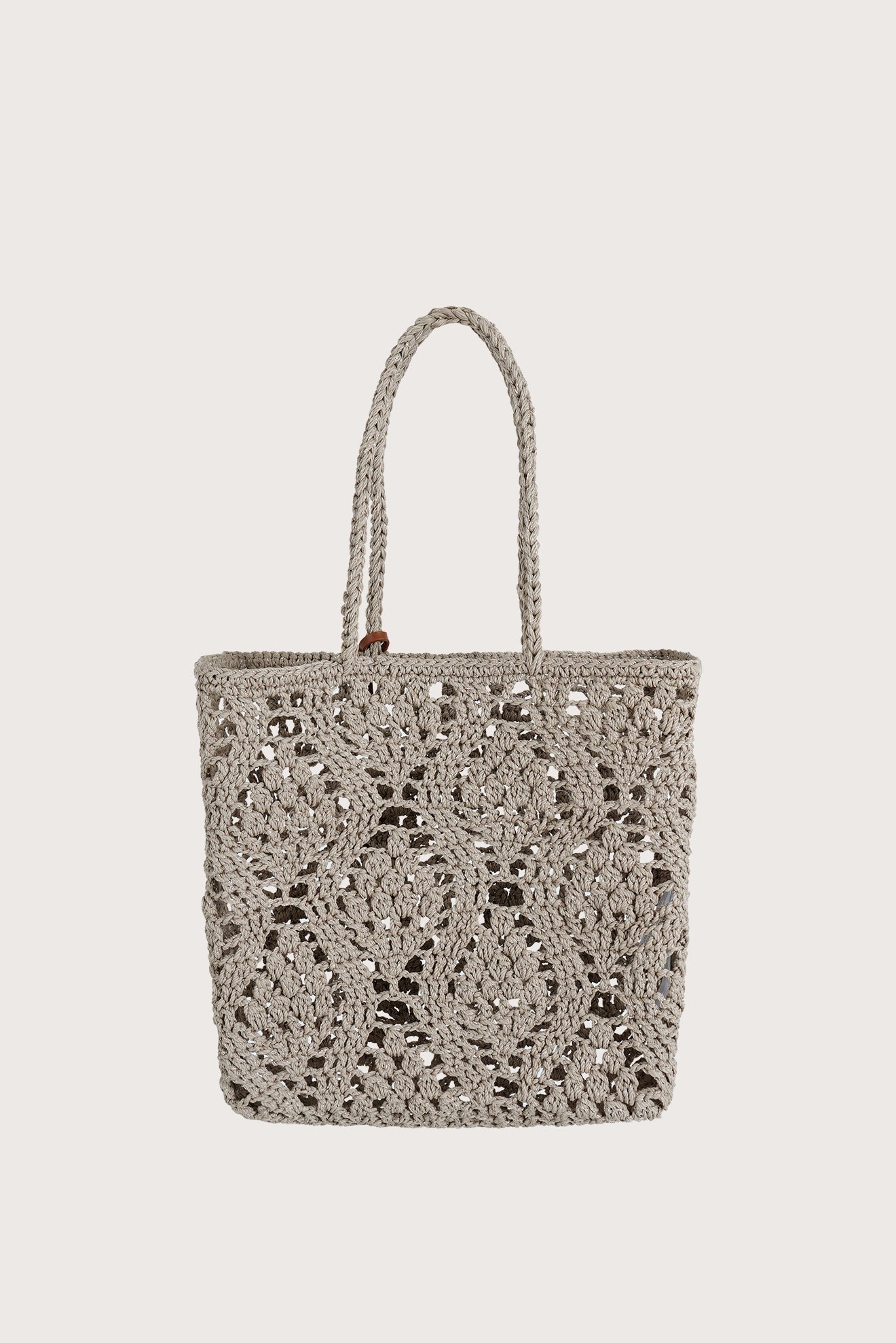 Bolsa Crochet Diamantes Beige
