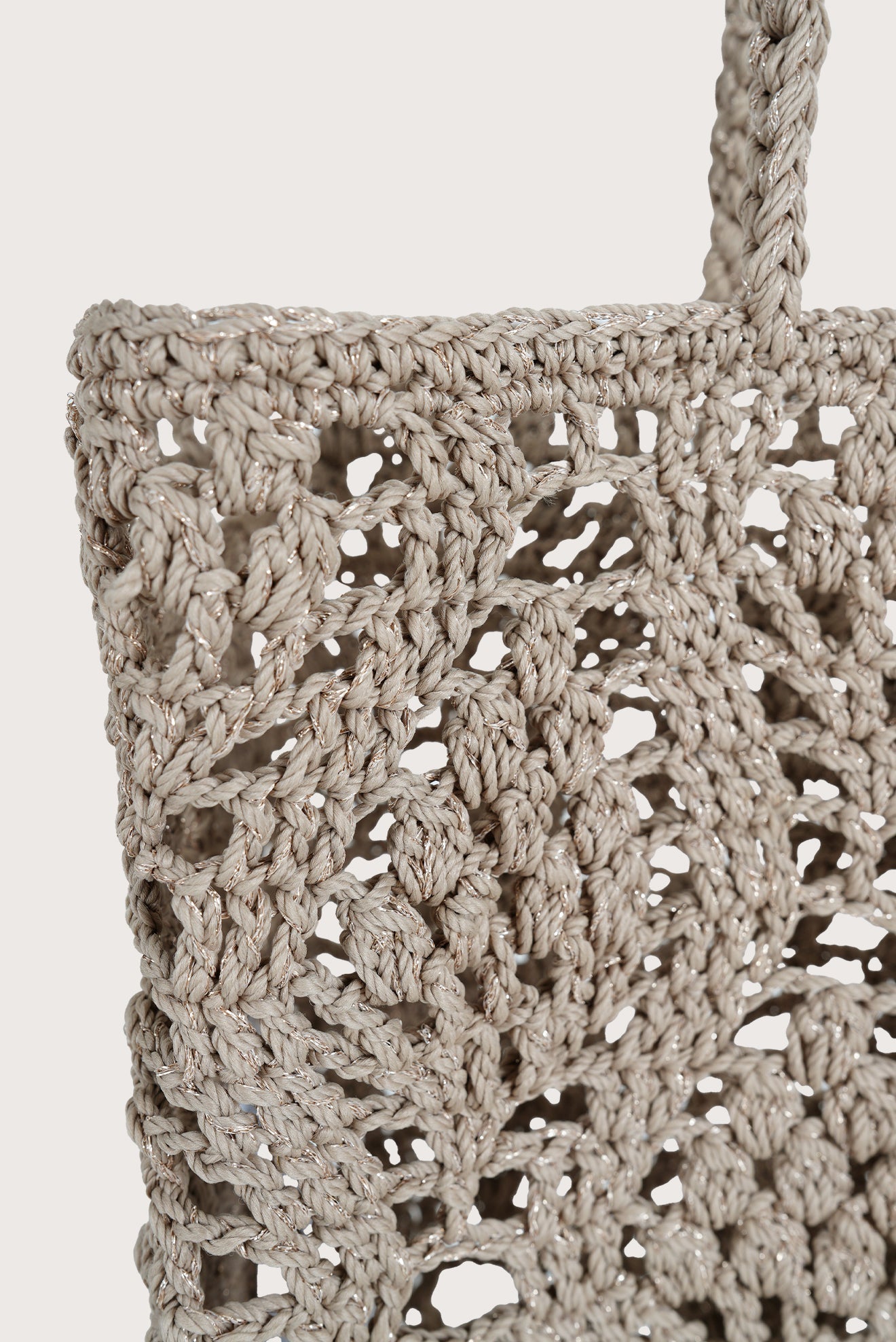 Bolsa Crochet Diamantes Beige