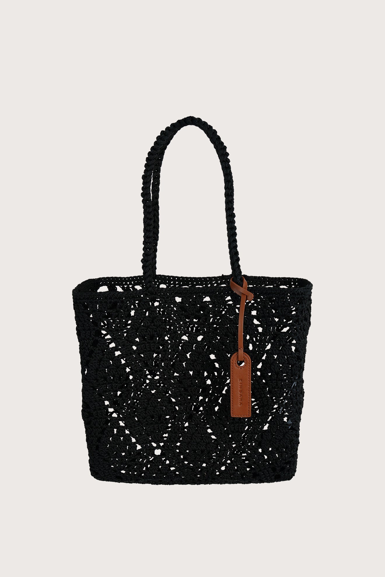 Bolsa Crochet Diamantes Negro