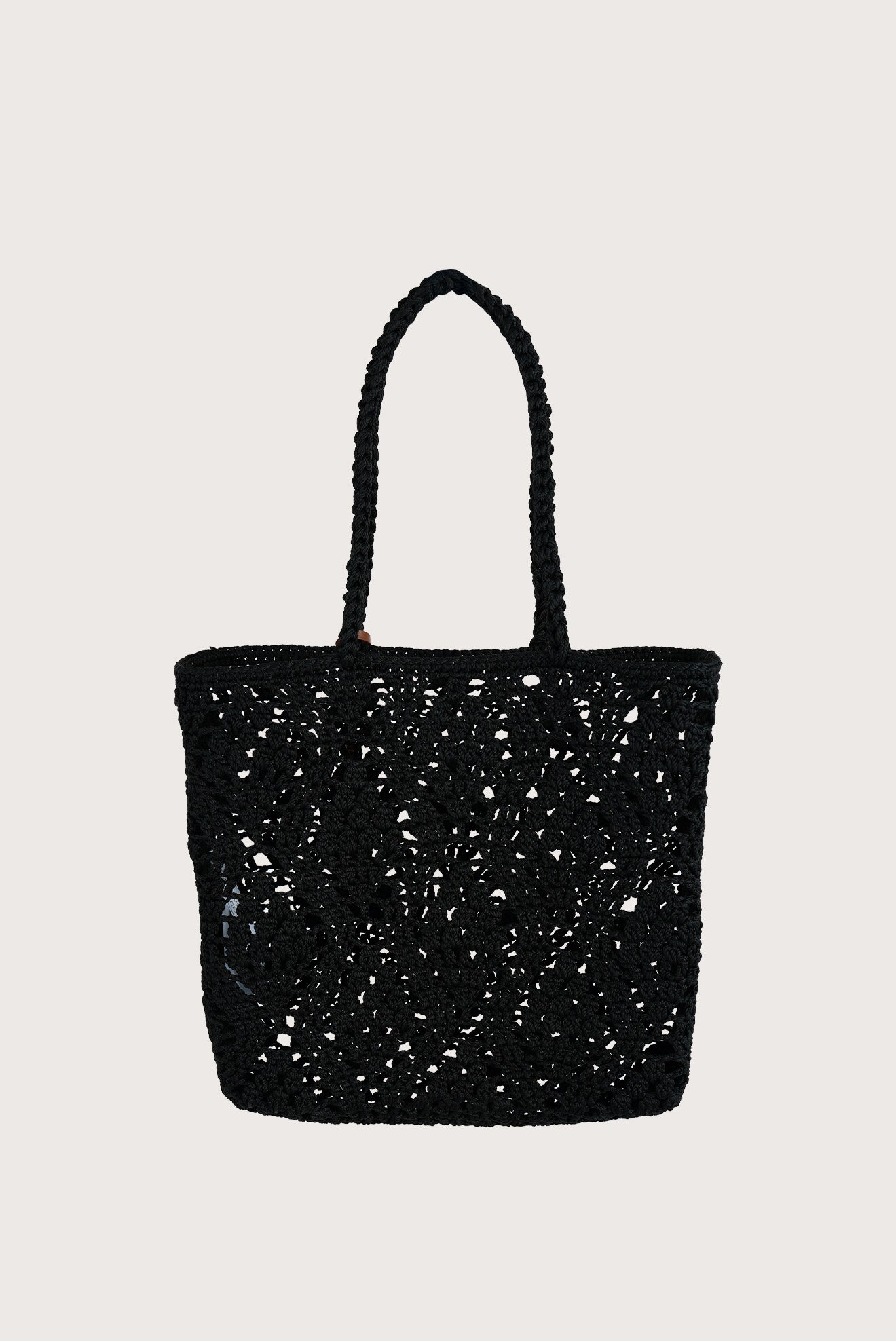 Bolsa Crochet Diamantes Negro
