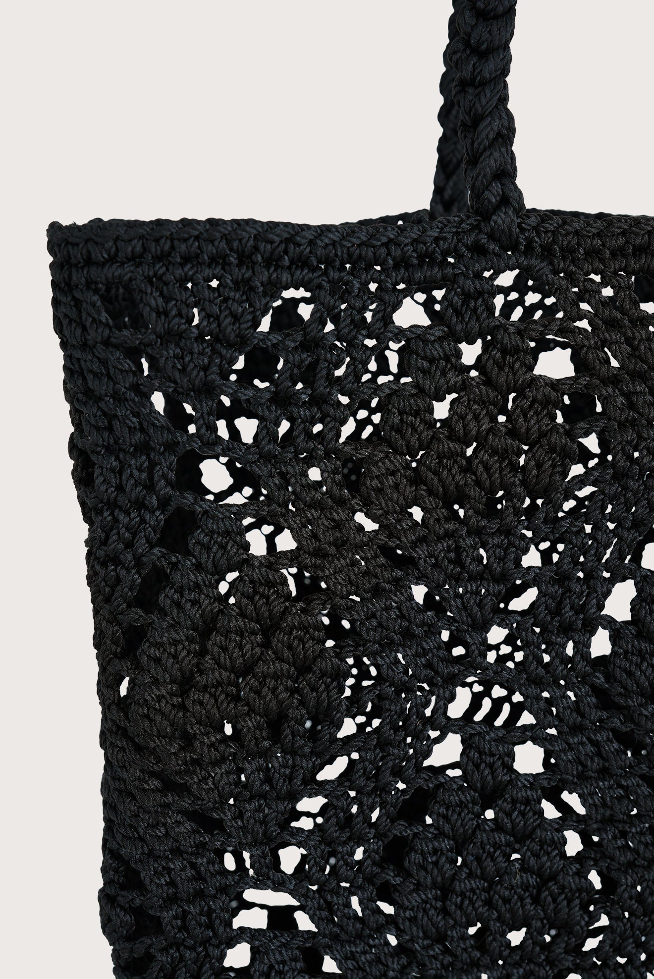 Bolsa Crochet Diamantes Negro
