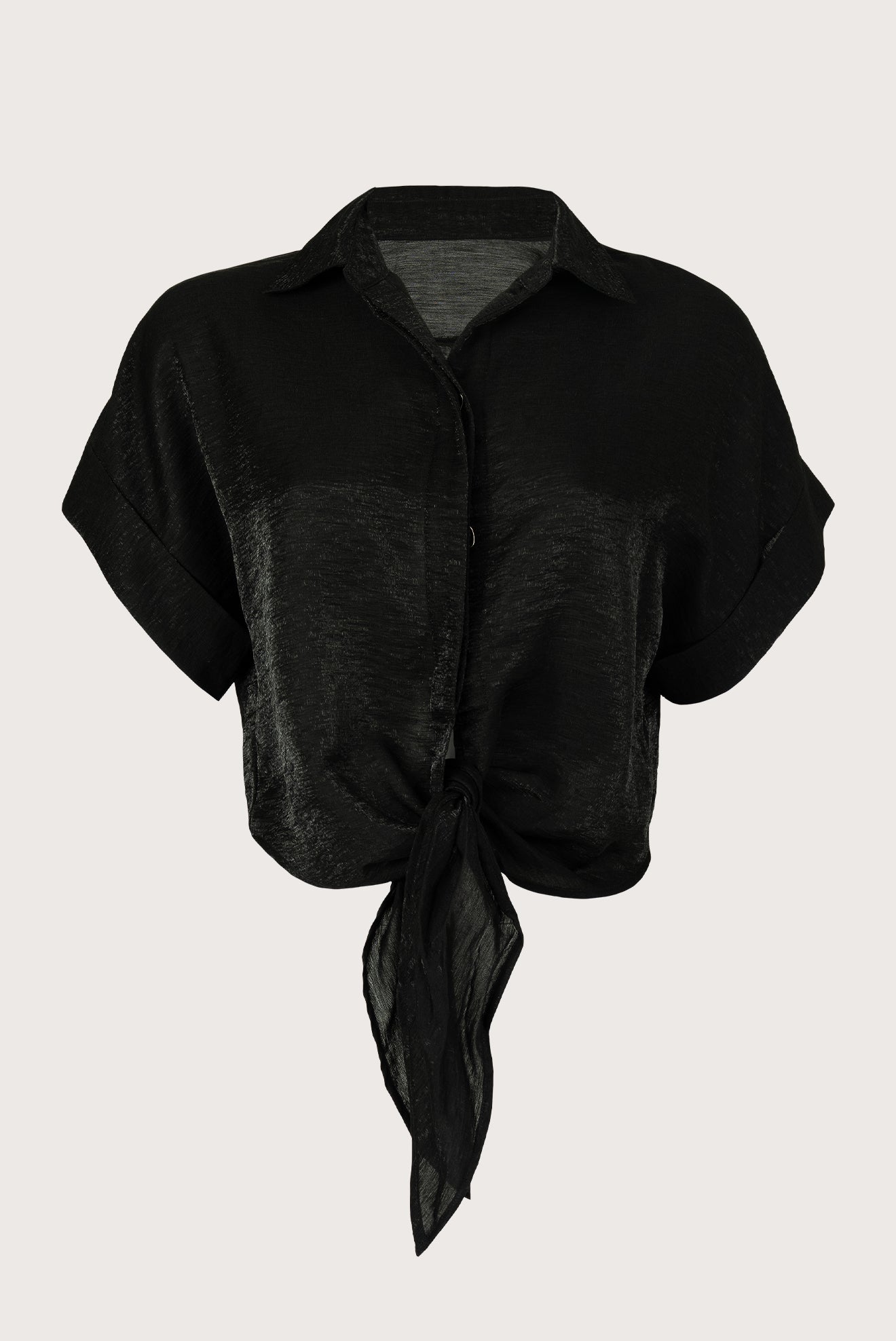 Camisa Crop Ilhabella Shine Negro
