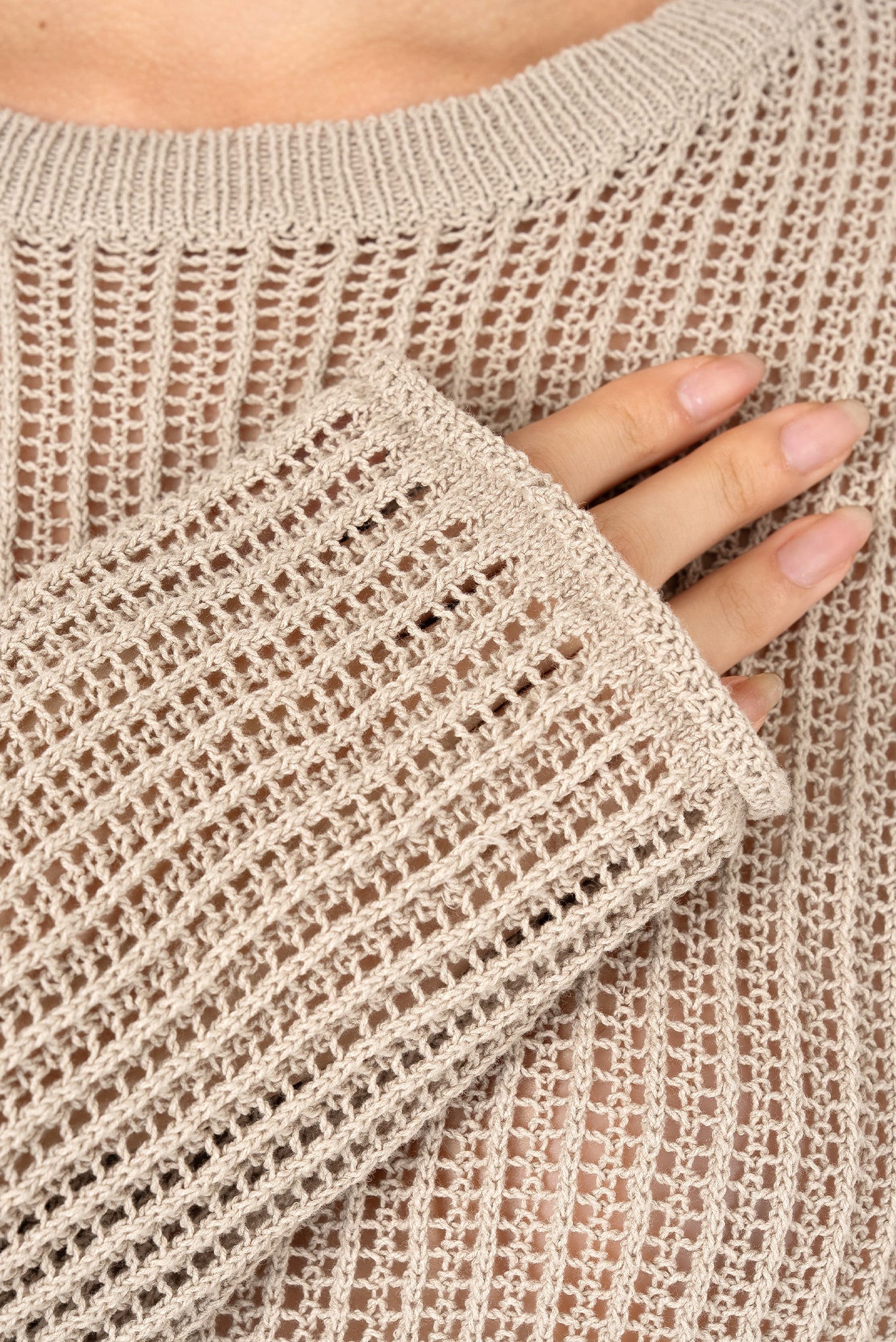 Suéter Perla Calado Gris