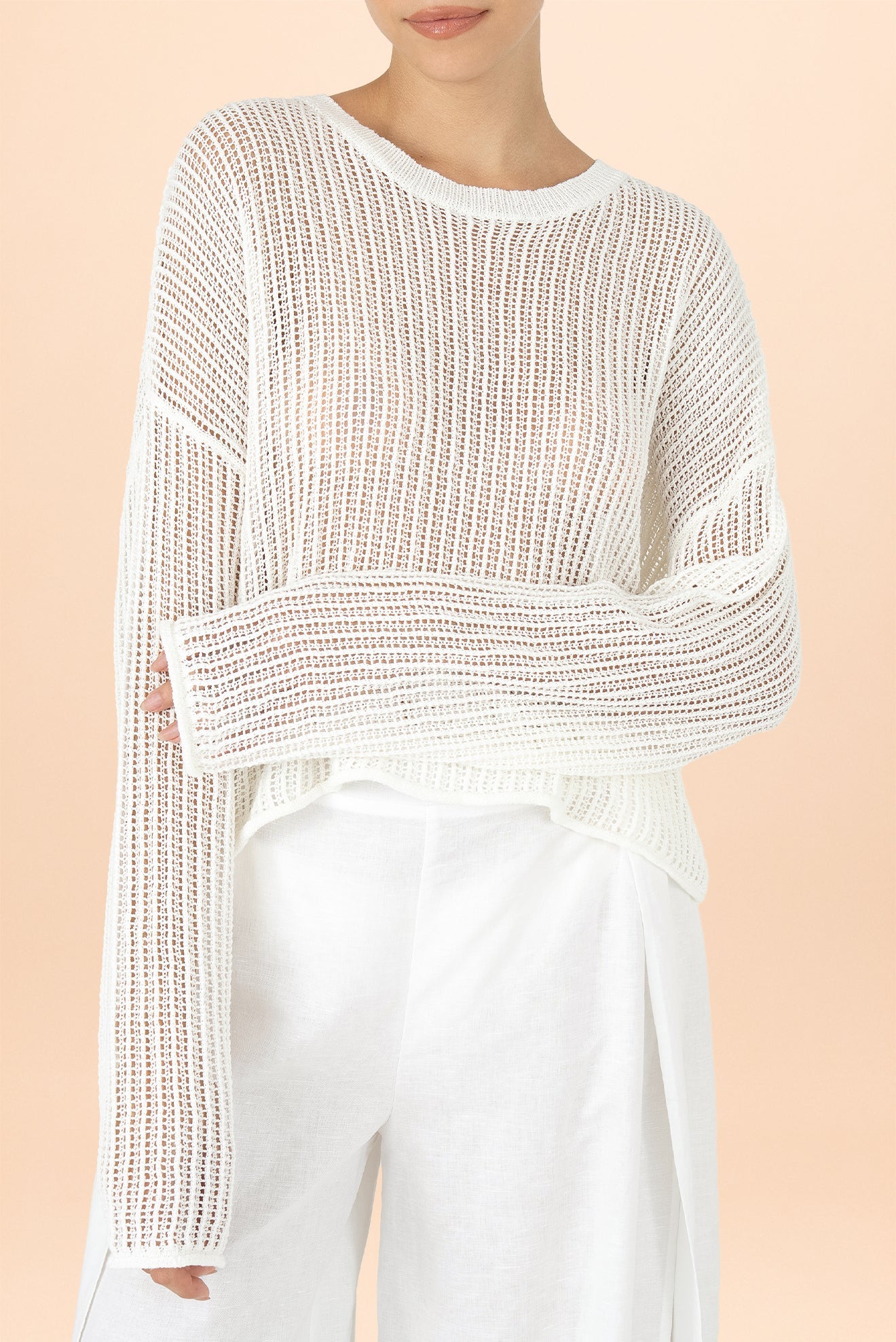 Suéter Perla Calado Marfil