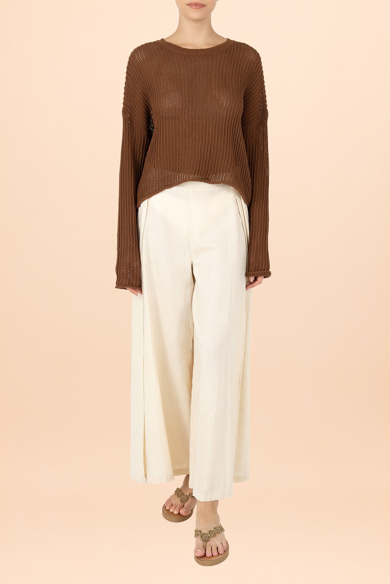 Suéter Perla Calado Café