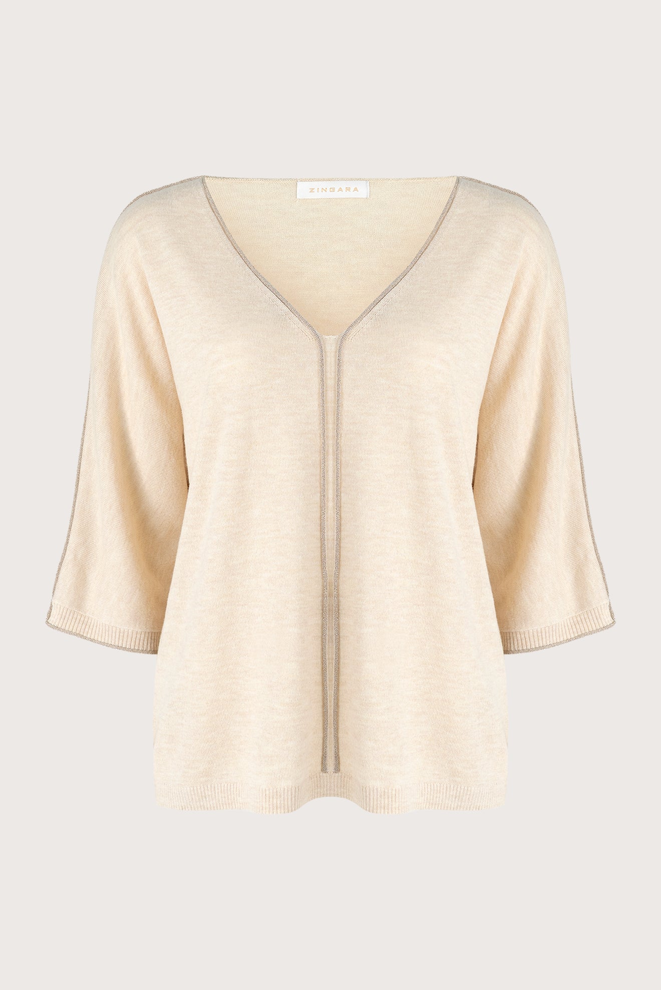 Suéter Perla Cuello V Crema