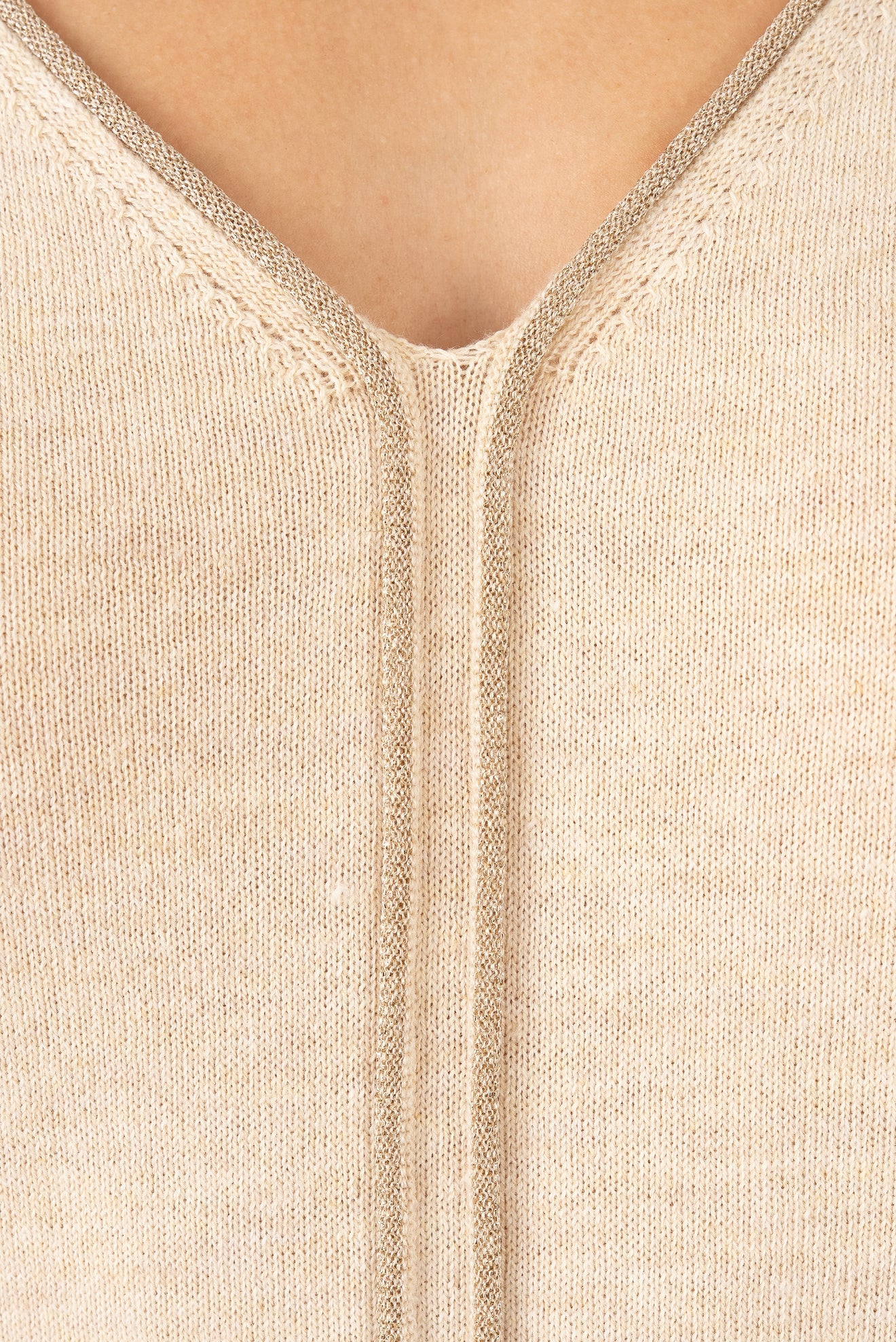 Suéter Perla Cuello V Crema