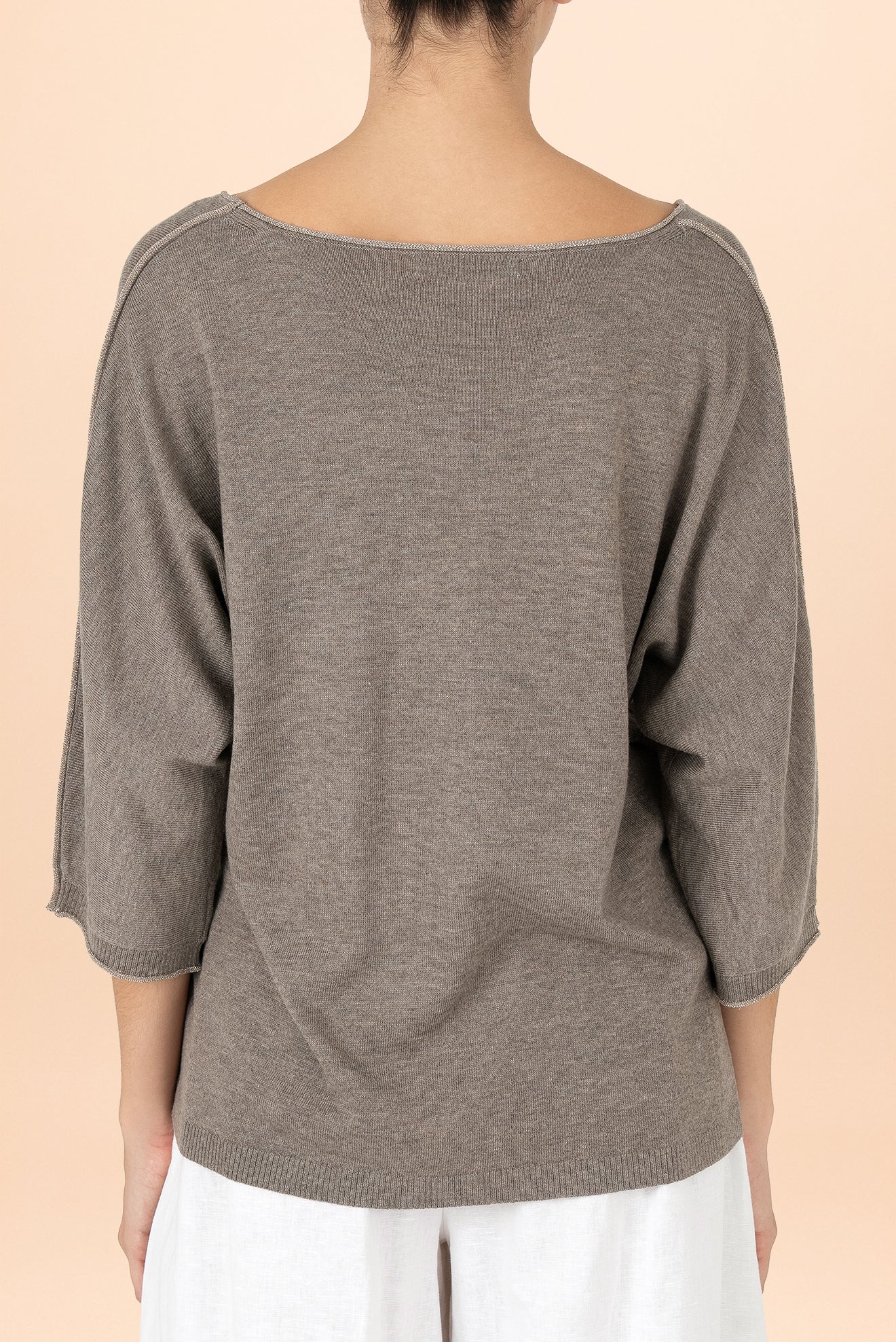 Suéter Perla Cuello V Gris