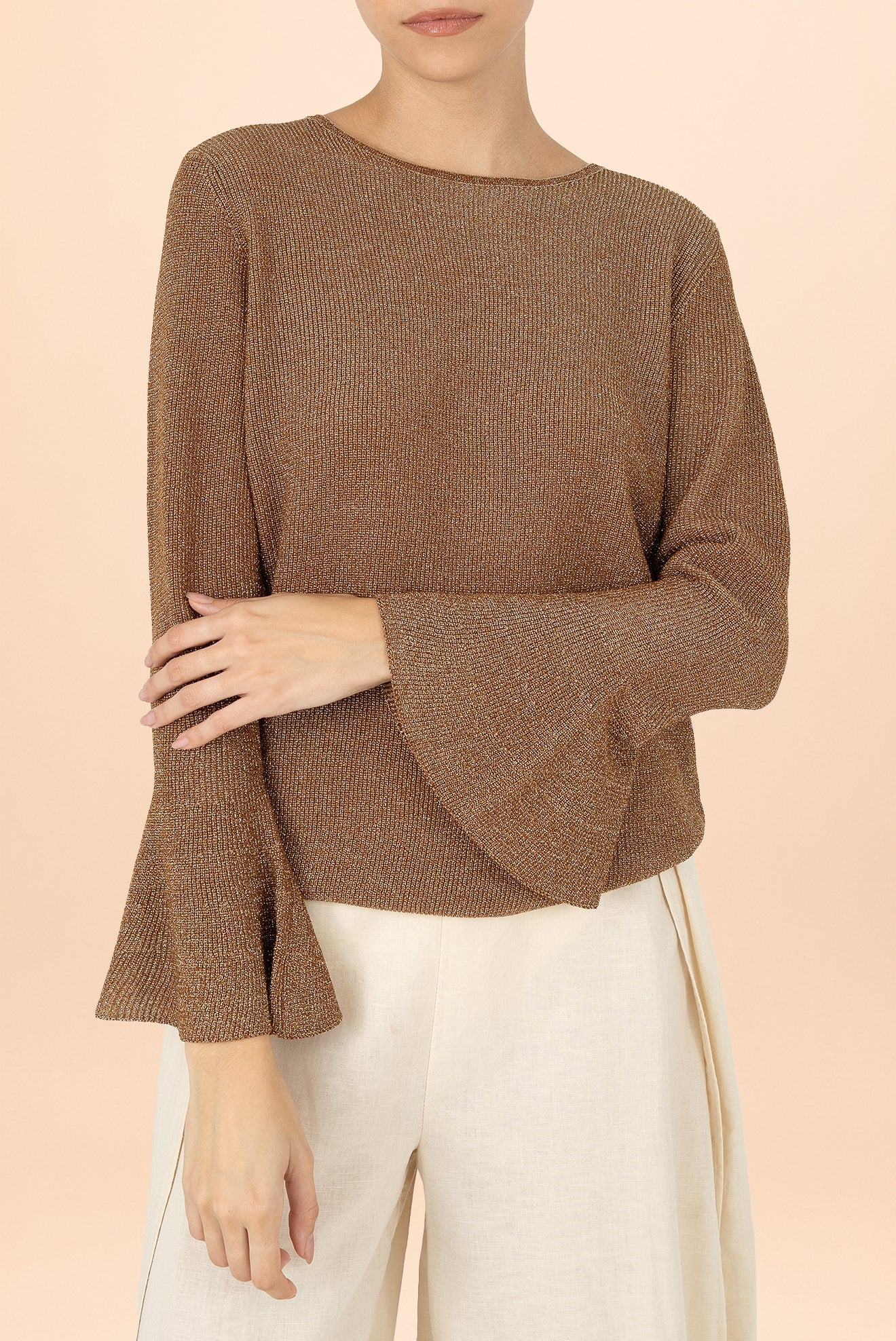 Suéter Perla Cuello Perkins Dorado