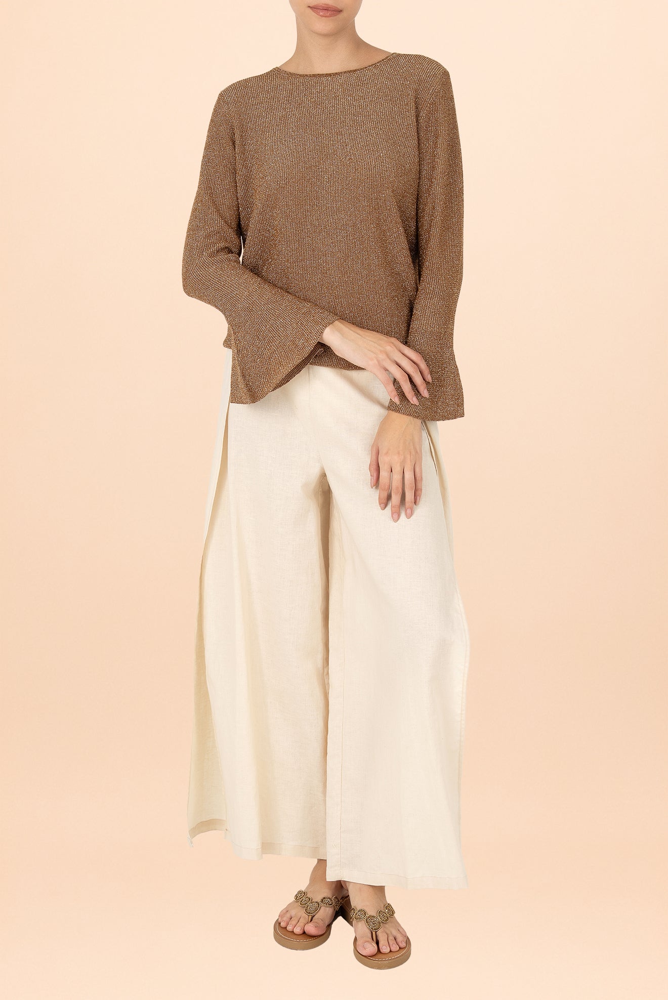 Suéter Perla Cuello Perkins Dorado