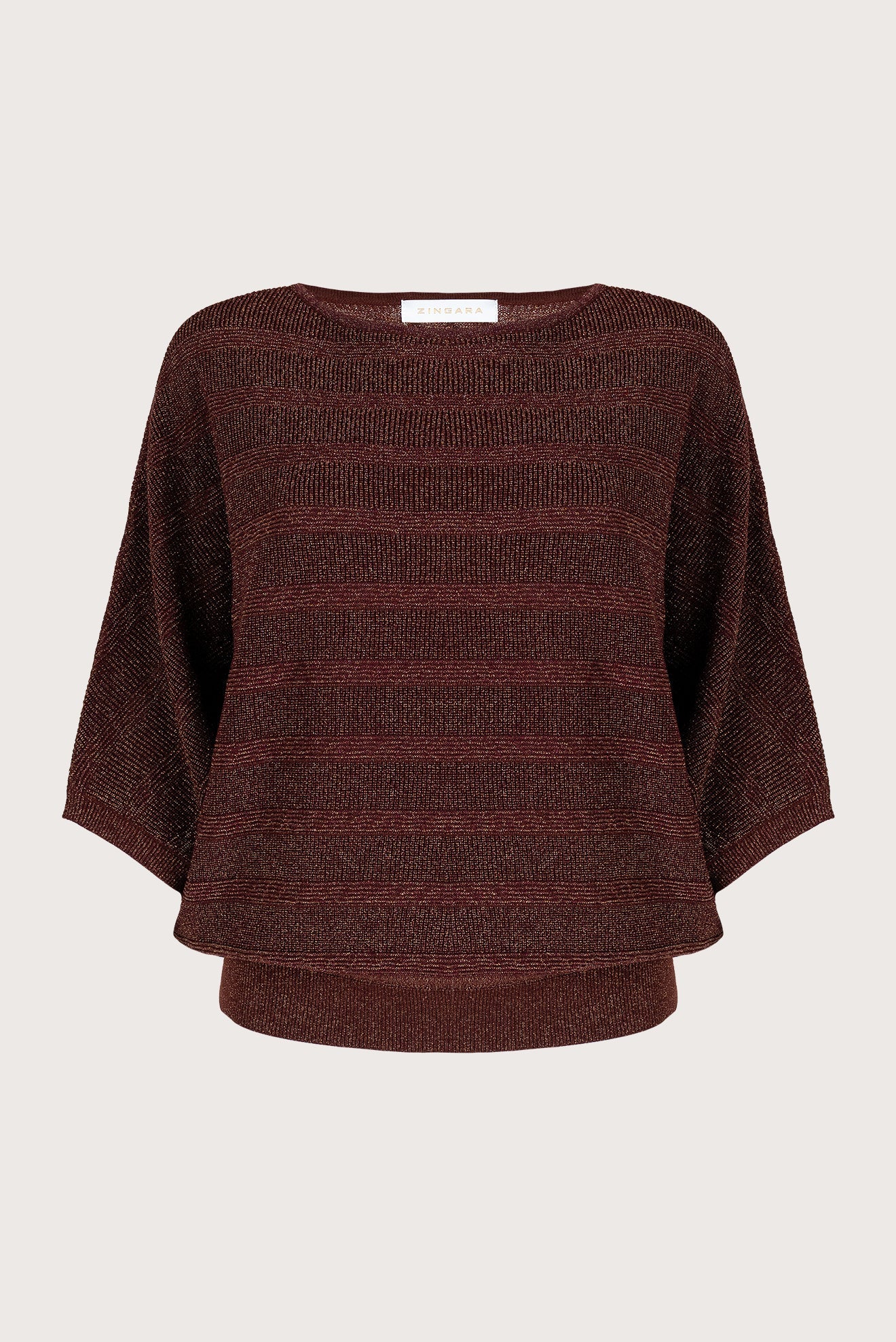 Suéter Perla Lurex Stripe Café