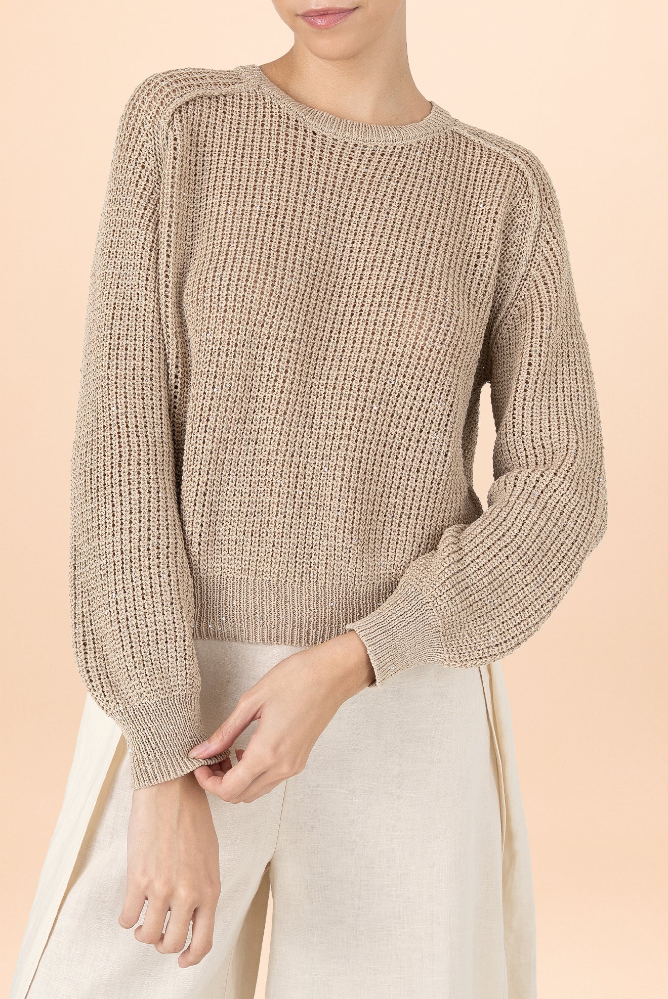 Blusa Lorena Manga Larga Taupe