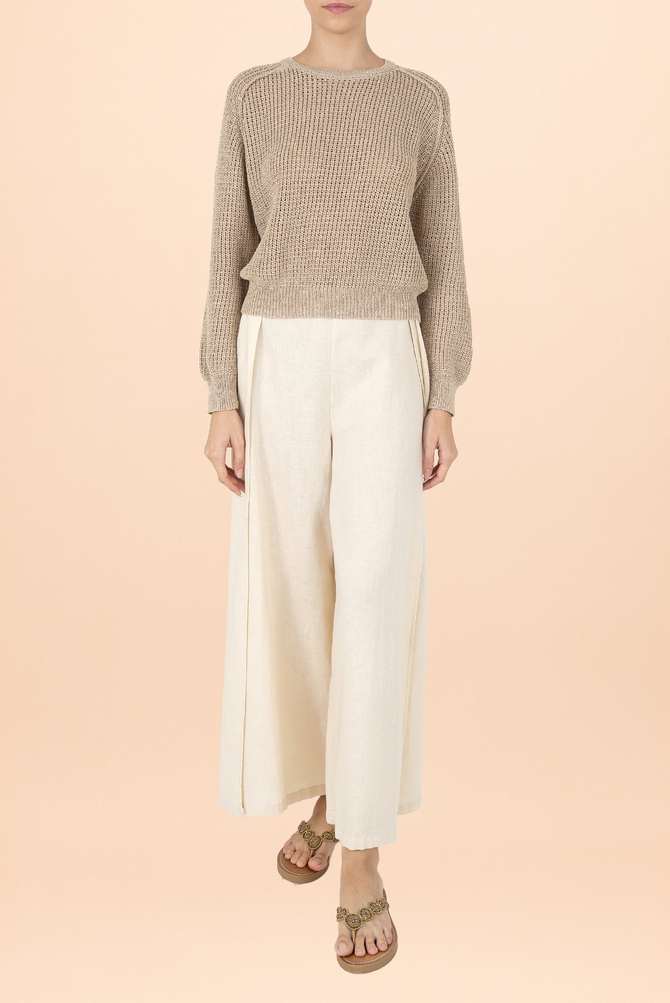 Blusa Lorena Manga Larga Taupe