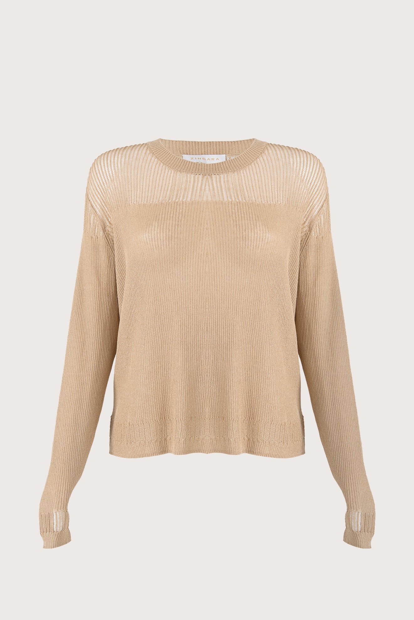 Blusa Lorena Mangas Detalle Taupe