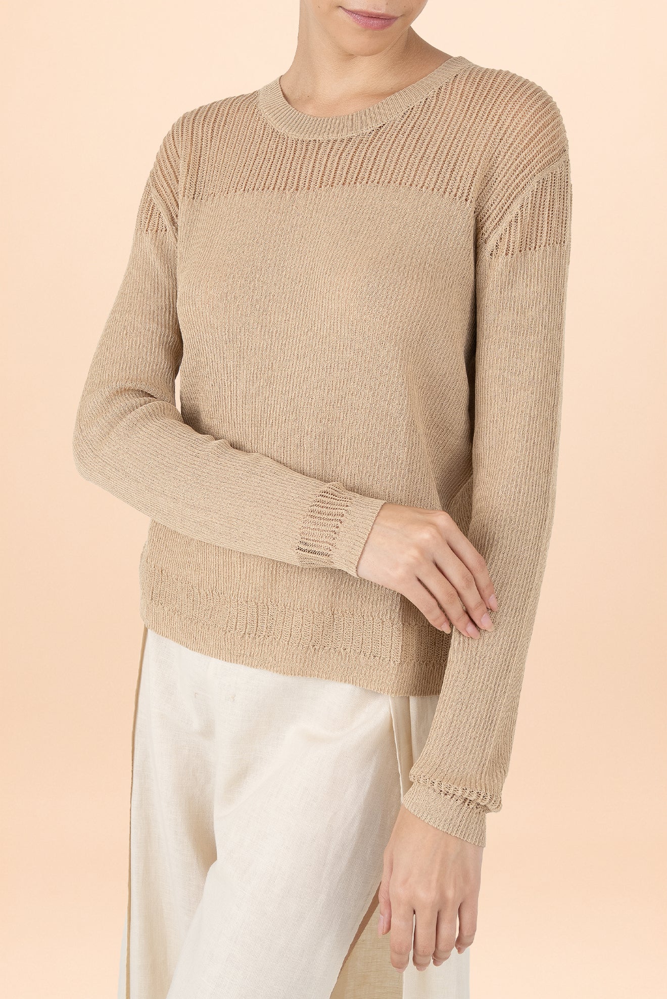 Blusa Lorena Mangas Detalle Taupe