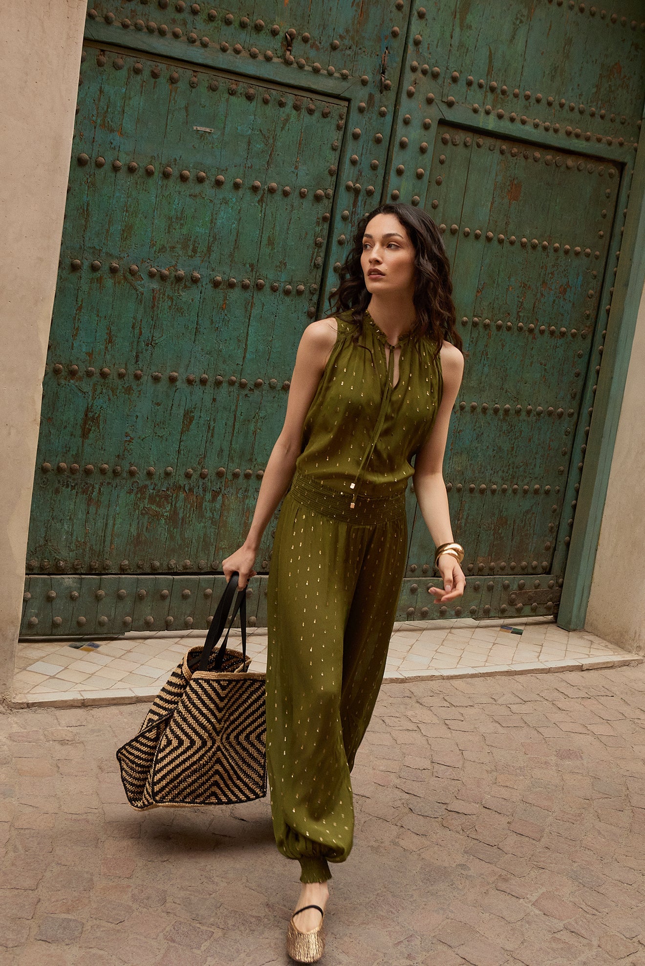 Pantalón liso Sabia Verde