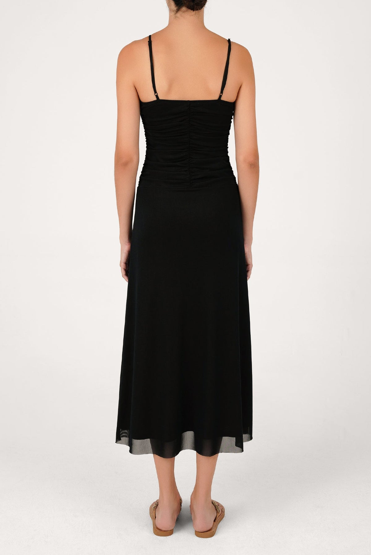 Vestido largo mesh Azura negro — foto 3